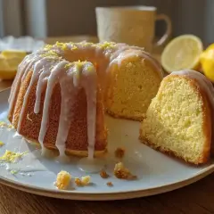 Pyszna babka cytrynowa na oleju Ewy Wachowicz, polana lukrem i posypana skórką cytrynową. Idealna na deser.