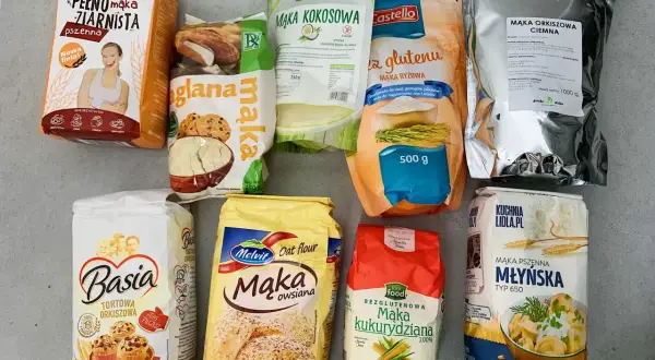 Różne rodzaje mąk: pszenna, orkiszowa, owsiana, kokosowa, ryżowa, kukurydziana. Jaka mąka do ciasta drożdżowego? Wybór jest spory!