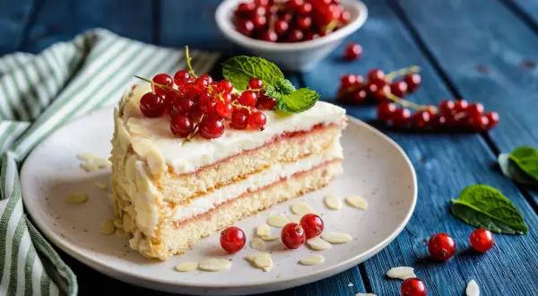 Pyszny tort z porzeczkami, idealny do przepisów na najmodniejsze ciasta.