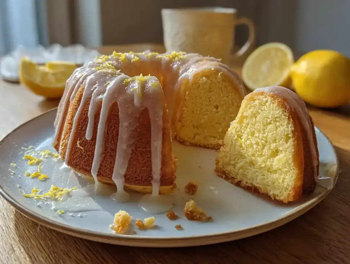 Pyszna babka cytrynowa na oleju Ewy Wachowicz, polana lukrem i posypana skórką cytrynową. Idealna na deser.