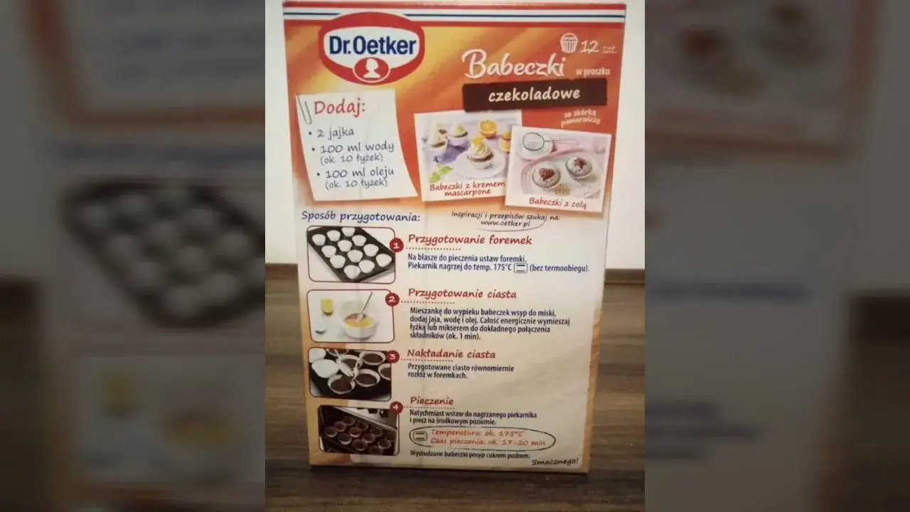 składniki i akcesoria do babeczek Dr Oetker
